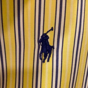 Ralph Lauren Yellow, Blue, and White striped Classic